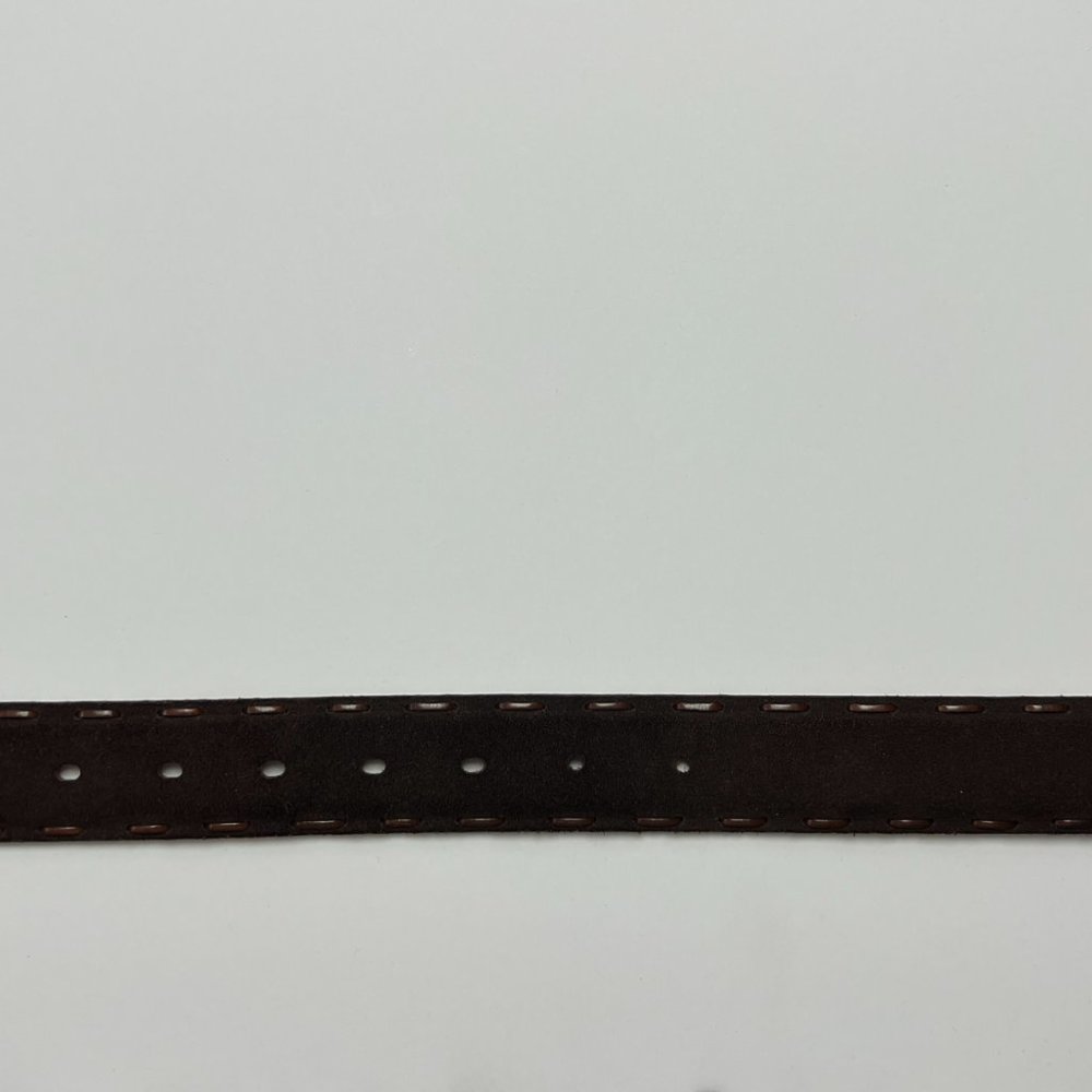 ❣️ LIKE NEW ❣️VICTOR VICTORIA Suede Leather Belt Italy 32" - 38" Waist Brown - Picture 12 of 13
